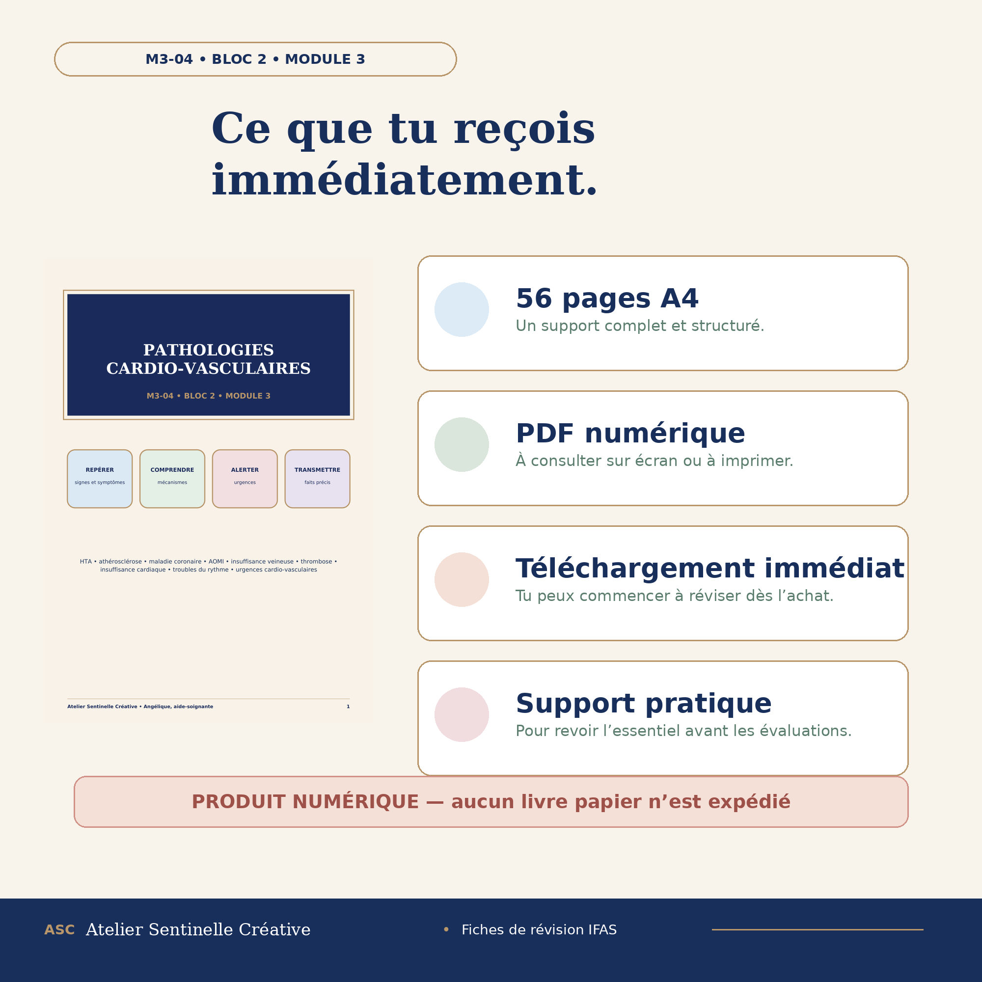 Fiche « Pathologies cardio-vasculaires » : 56 pages A4, PDF numérique et téléchargement immédiat