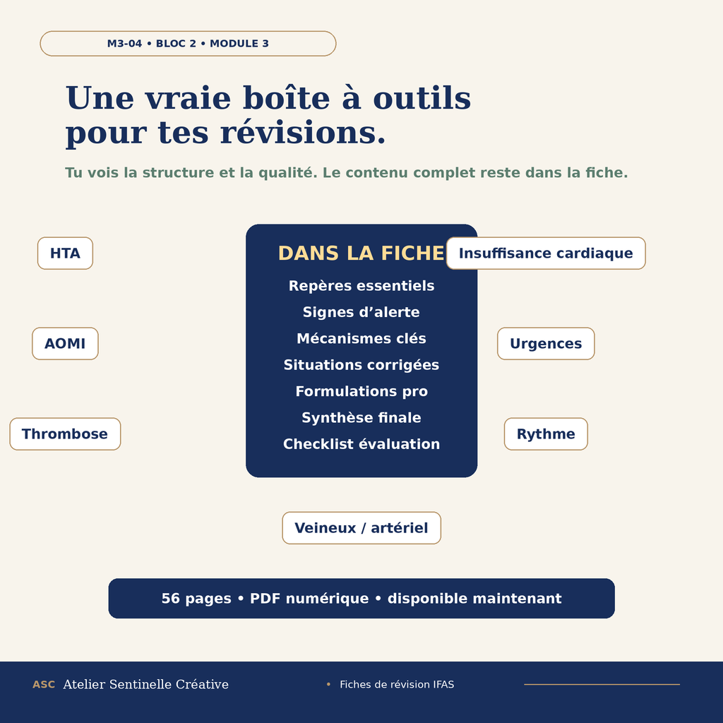 Fiche pédagogique « Pathologies cardio-vasculaires » : signaux d’alerte, urgences et rythme