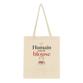 Tote bag en toile écru avec logo « Humain sous la blouse »