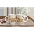 Mug en céramique blanc, lettres façon Scrabble et points café