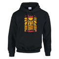 Hoodie à capuche noir, imprimé soleil et Liberté rétro au centre.