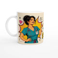 Mug blanc en céramique avec illustration d’infirmière portant un stéthoscope