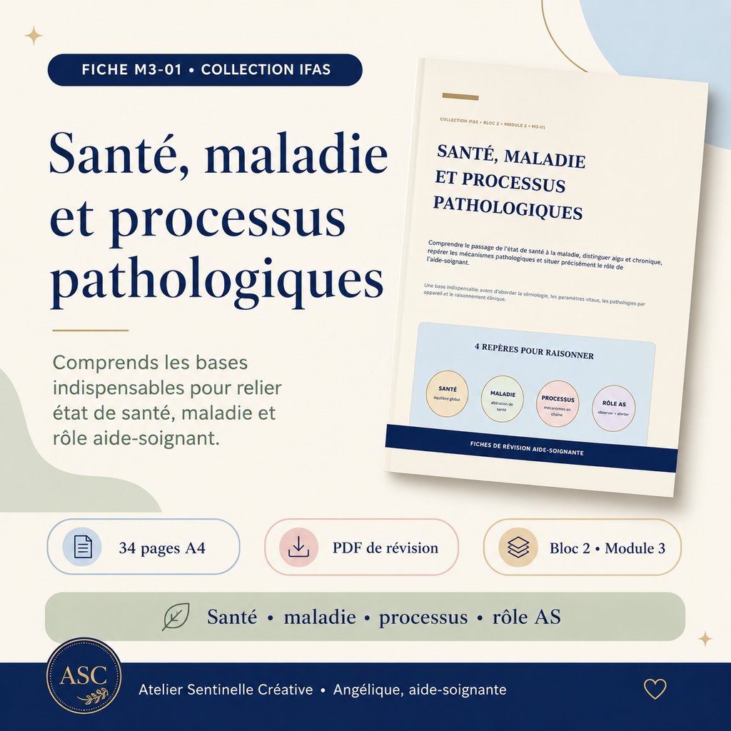 Fiche de révision « Santé, maladie et processus pathologiques » (M3-01) : page de couverture.