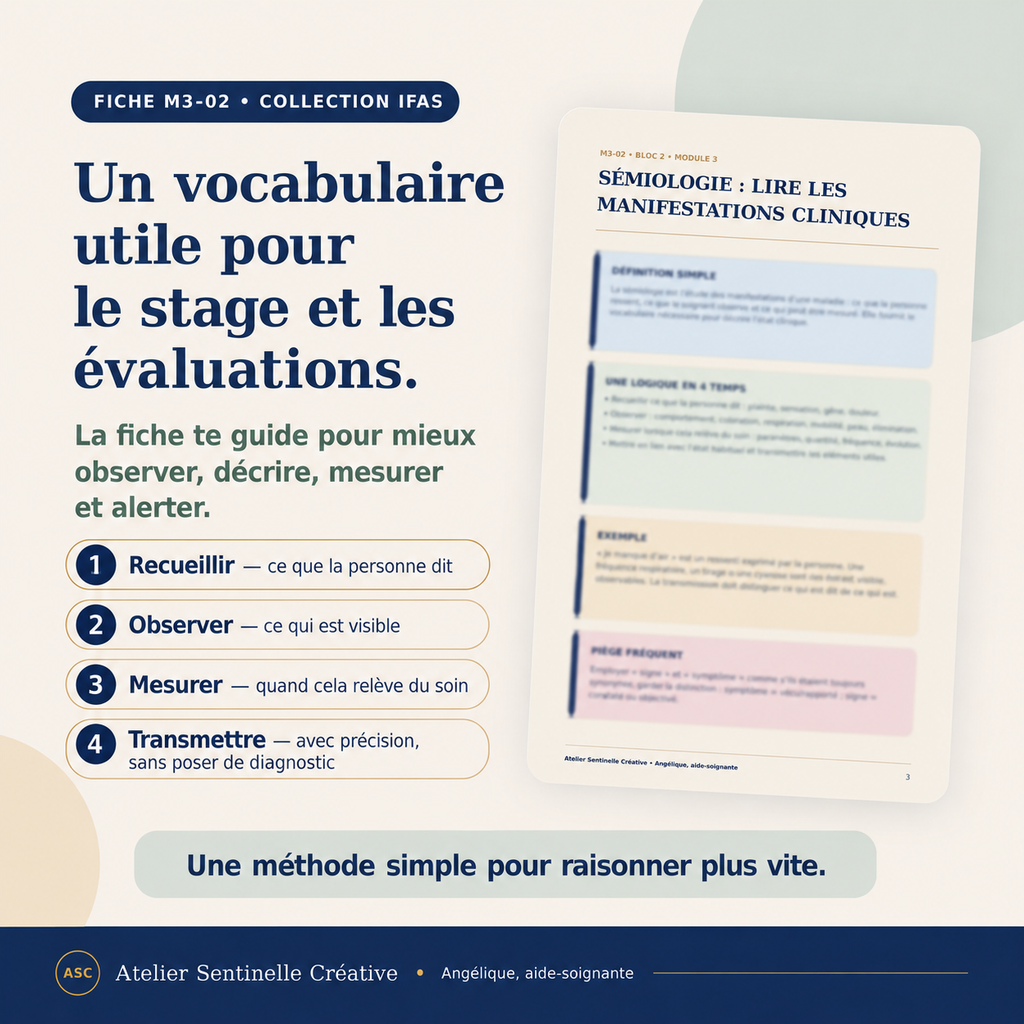 Fiche « vocabulaire utile », méthode en 4 étapes pour bilan et évaluations