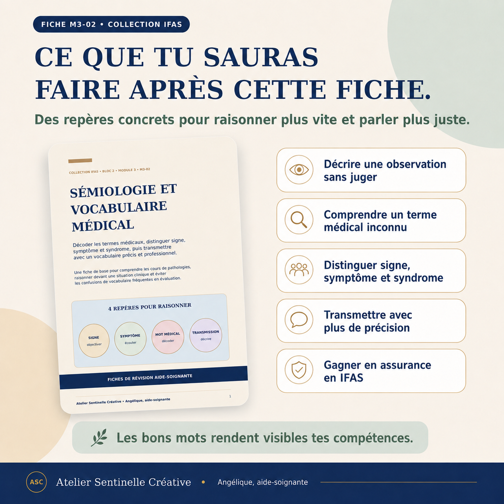 Fiche « Sémiologie et vocabulaire médical », observer, comprendre et transmettre
