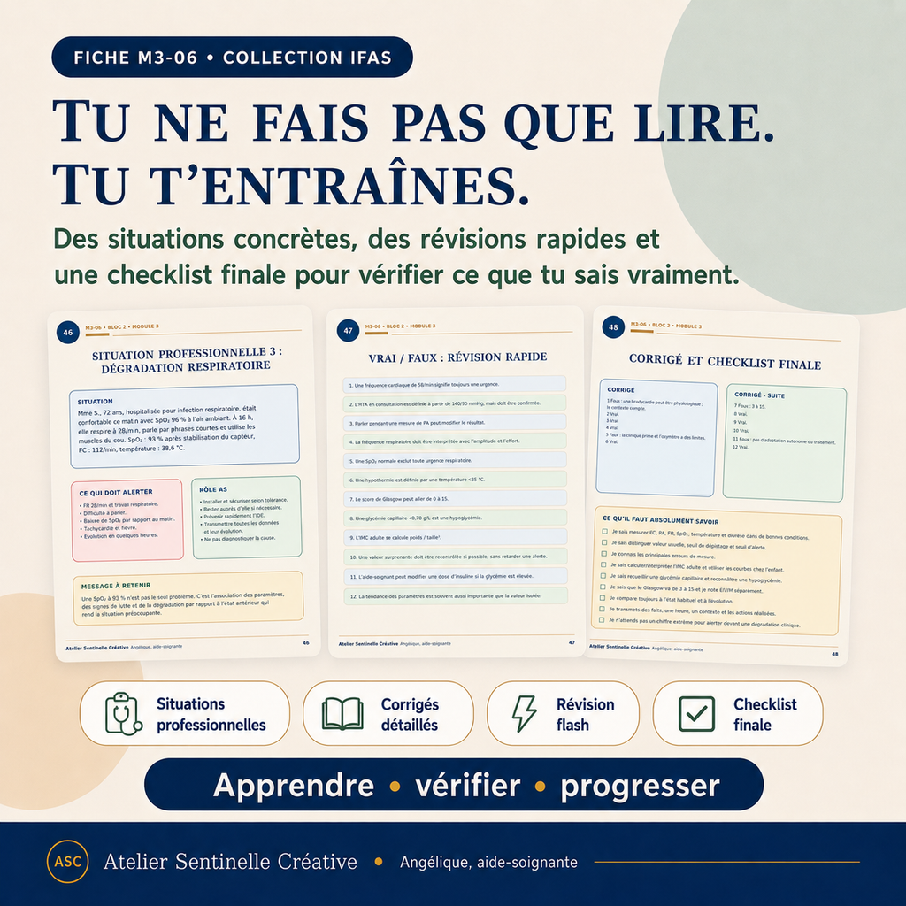 Fiche de révision IFAS avec sections: situations professionnelles, révision rapide, checklist finale