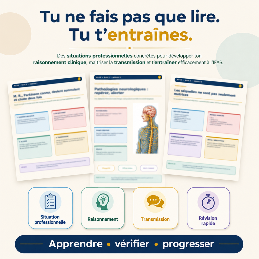 Planche pédagogique « Pathologies neurologiques » avec vignettes et icônes Apprendre Vérifier
