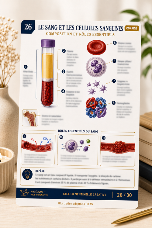 Carte anatomie IFAS — Le Sang et les Cellules Sanguines