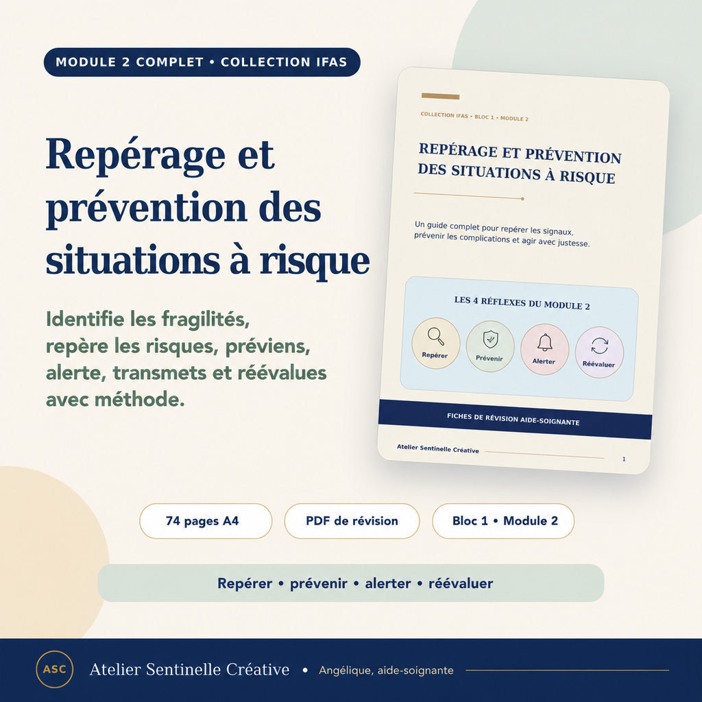 Module IFAS complet : couverture “Repérage et prévention des situations à risque”, 74 pages A4