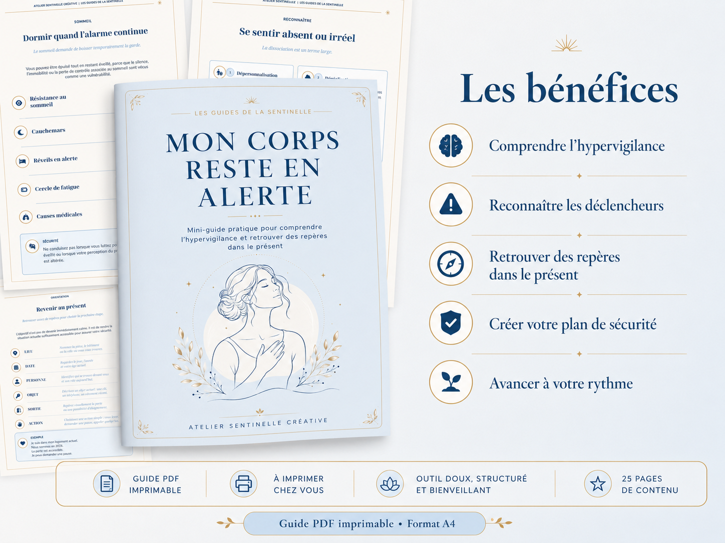 Guide « Mon corps reste en alerte » face à vue, encart « Les bénéfices »