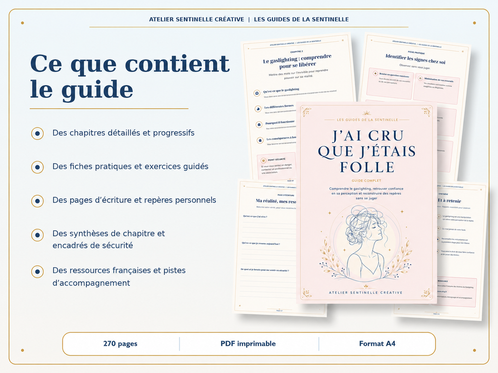 Guide d’atelier avec couverture rose et pages intérieures, liste des chapitres et exercices.