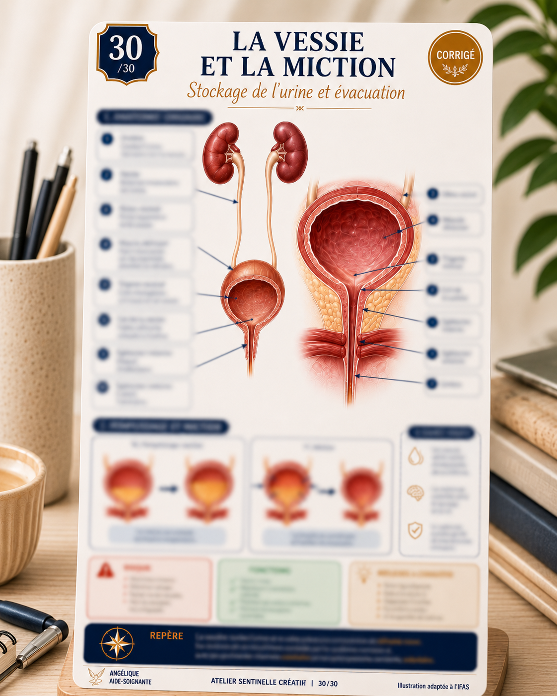 Carte anatomie IFAS — La Vessie et la Miction