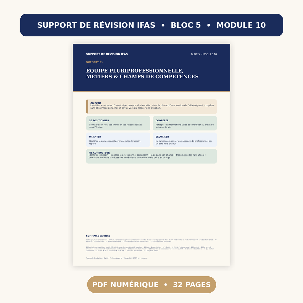 Pack Module 10 IFAS — 5 supports, 163 pages, PDF numériques