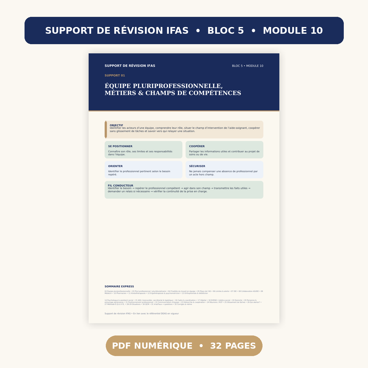 Pack Module 10 IFAS — 5 supports, 163 pages, PDF numériques
