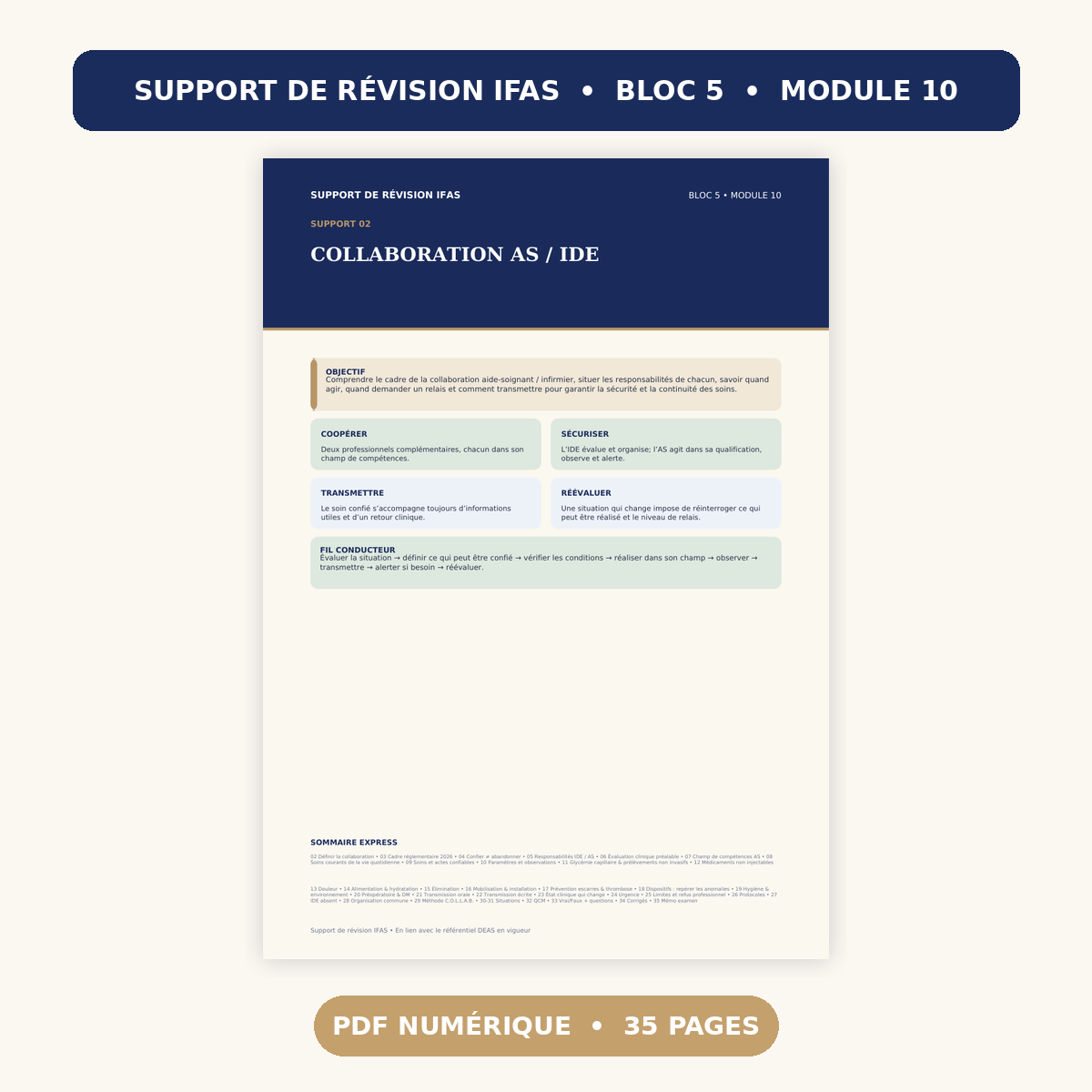 Support de révision PDF numérique « Collaboration AS / IDE » (Module 10, Bloc 5)