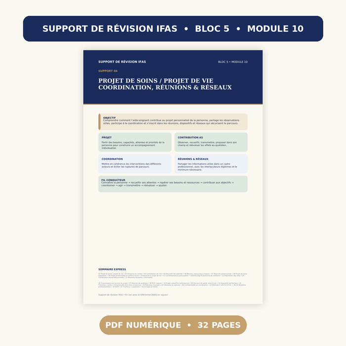 M10-04 — Projet de soins, projet de vie, coordination & réseaux