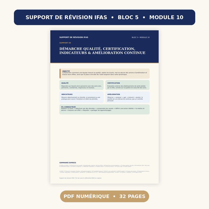 M10-05 — Démarche qualité, certification & amélioration continue