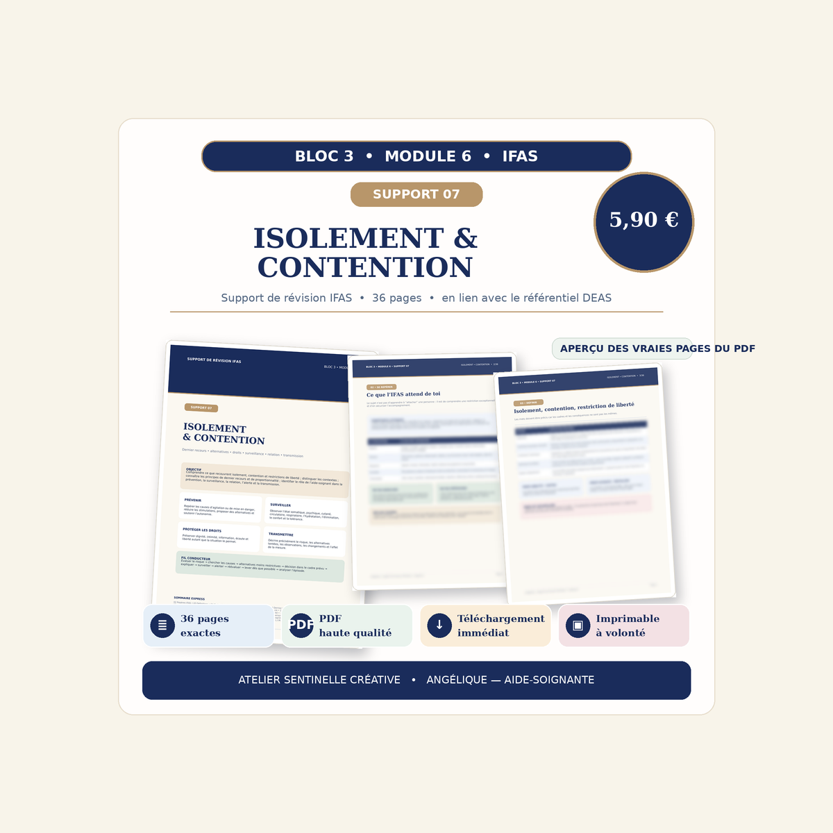 Support IFAS M6-07 — Isolement et contention