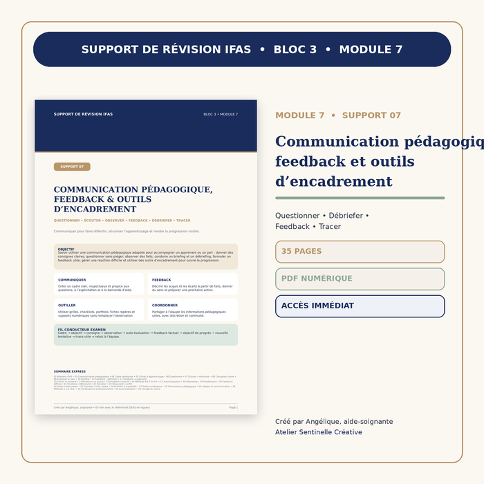 M7-07 — Communication pédagogique, feedback et outils d’encadrement