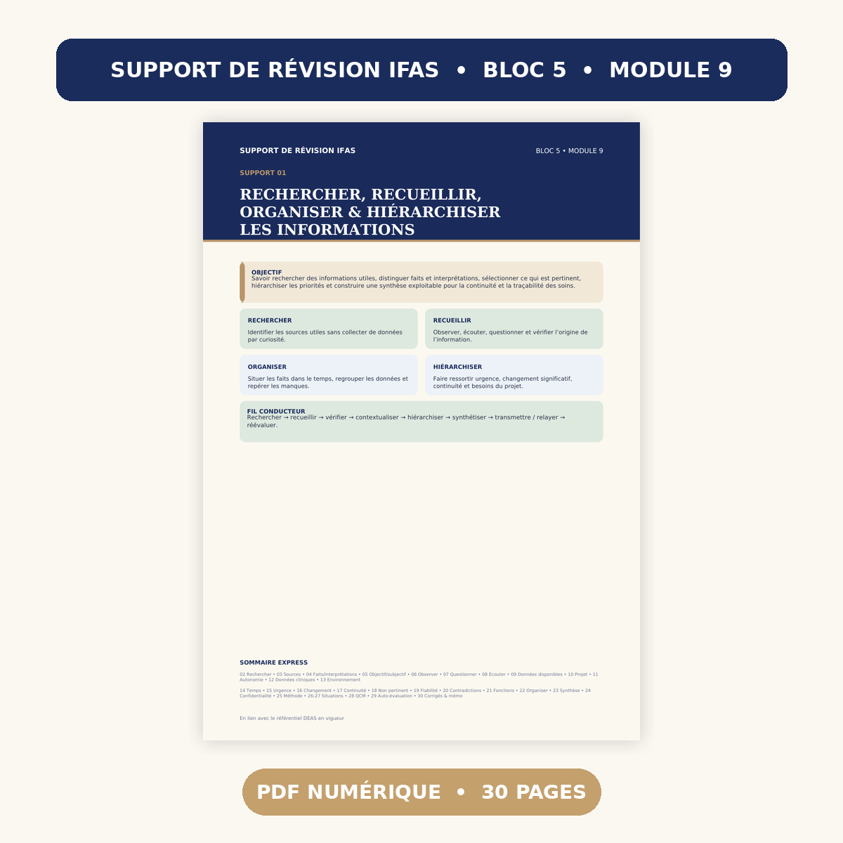 Pack Module 9 IFAS — 4 supports, 120 pages, PDF numériques