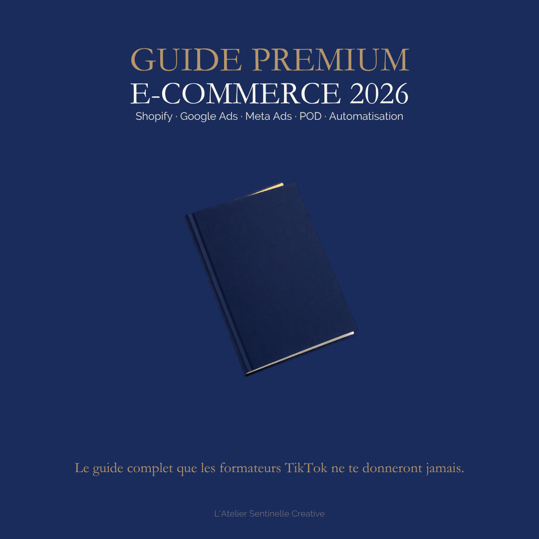 Guide complet e-commerce 2026 – Shopify, Google, Meta & POD sans bullshit