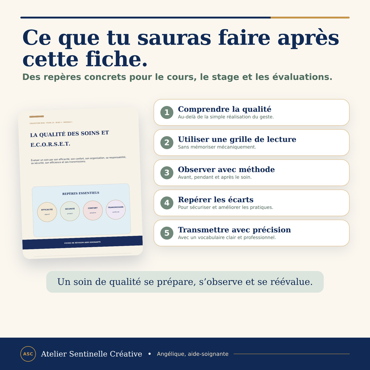 Aperçu 6 — M1-13 — La qualité des soins et E.C.O.R.S.E.T.