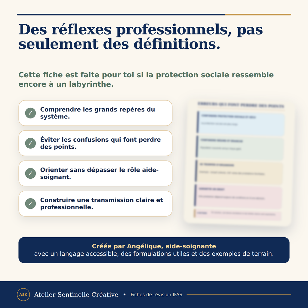Fiche IFAS : objectifs en liste avec pictogrammes pour comprendre, éviter les confusions et orienter