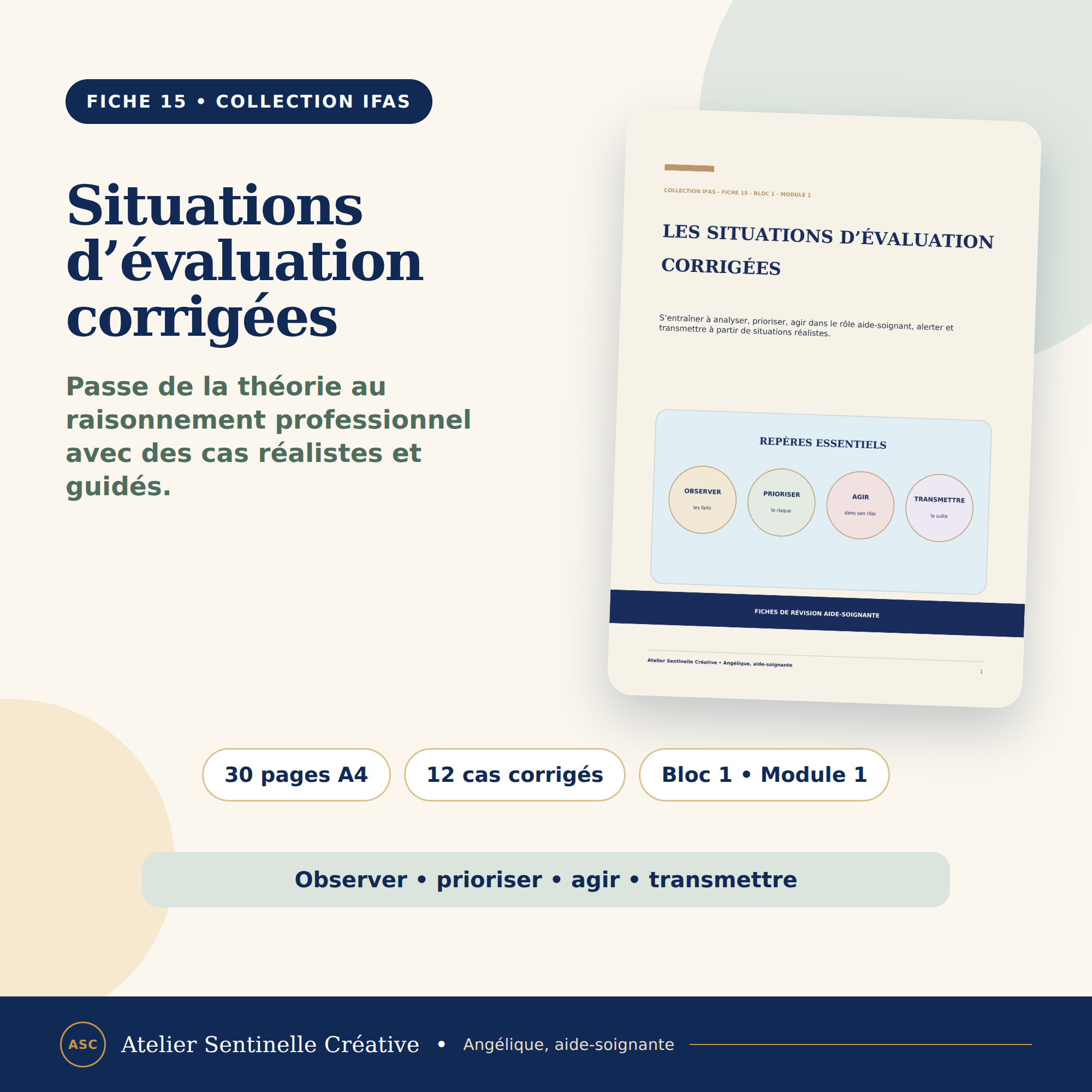 Fiche de révision IFAS « Situations d’évaluation corrigées »