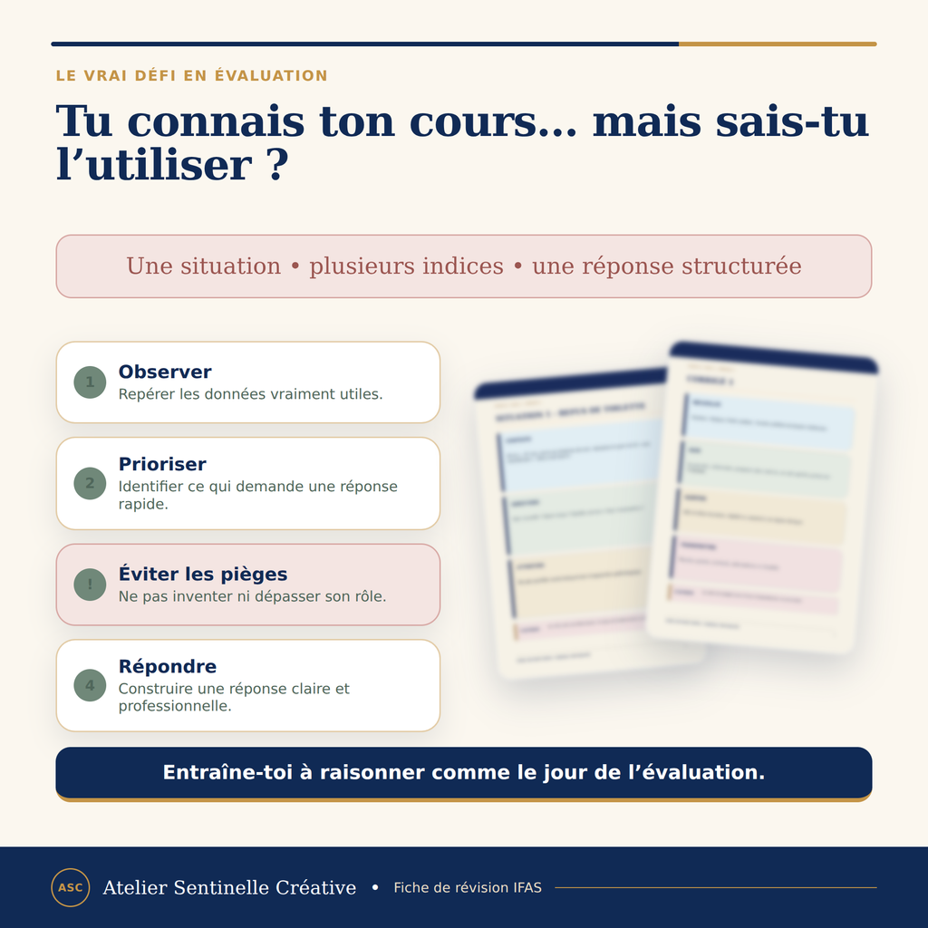 Fiche IFAS : étapes d’évaluation, Observer, Prioriser, Répondre et éviter les pièges