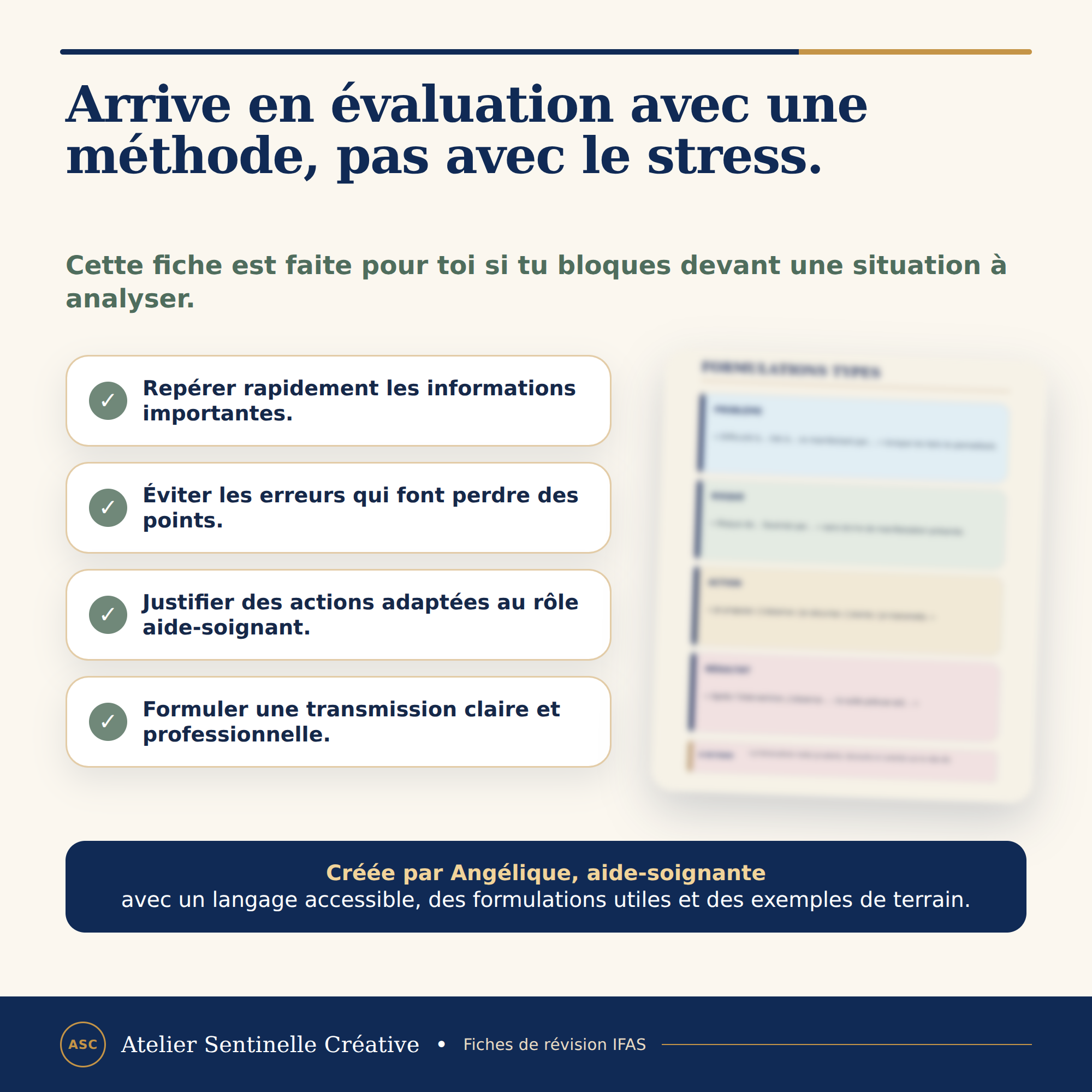 Fiche IFAS : étapes pour analyser, repérer l’essentiel et justifier ses actions