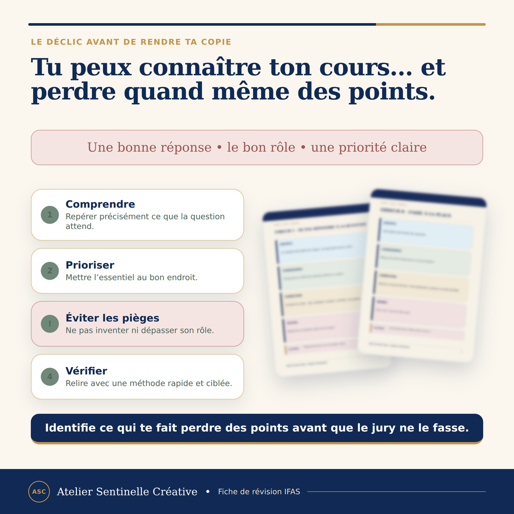 Fiche de révision IFAS 17 : conseils « avant de rendre ta copie » et encadré