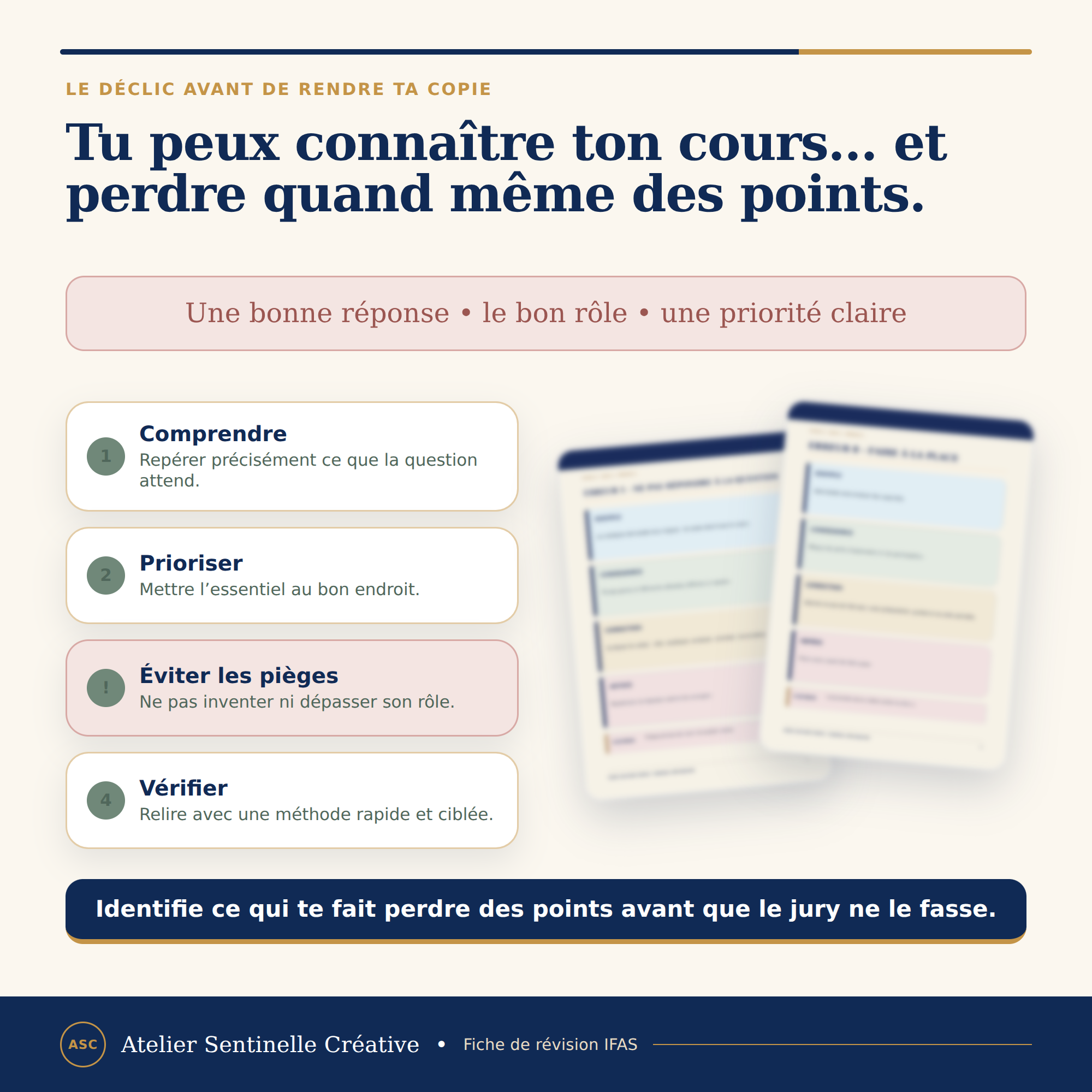 Fiche de révision IFAS 17 : conseils « avant de rendre ta copie » et encadré