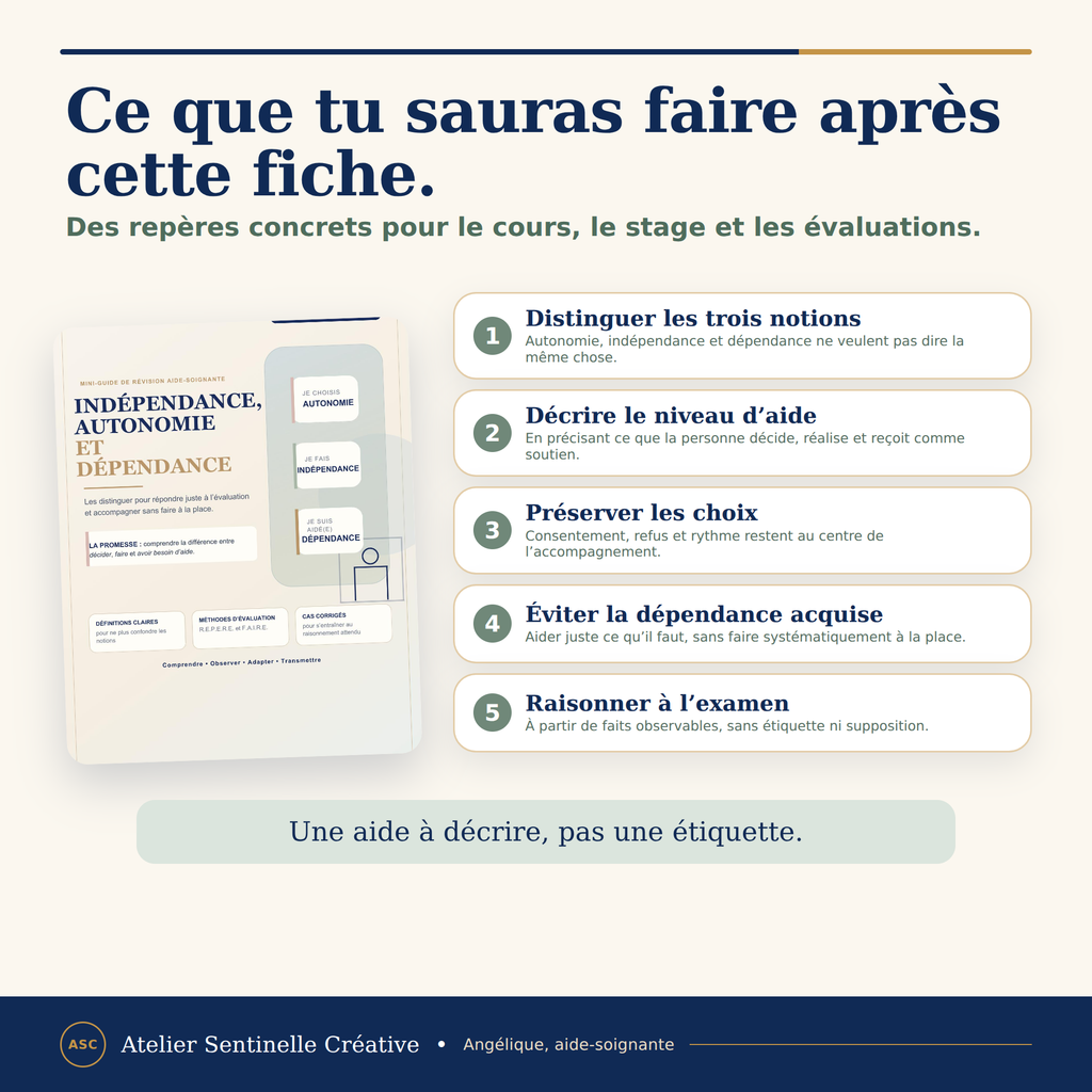 Fiche IFAS « Ce que tu sauras faire après cette fiche » liste de compétences