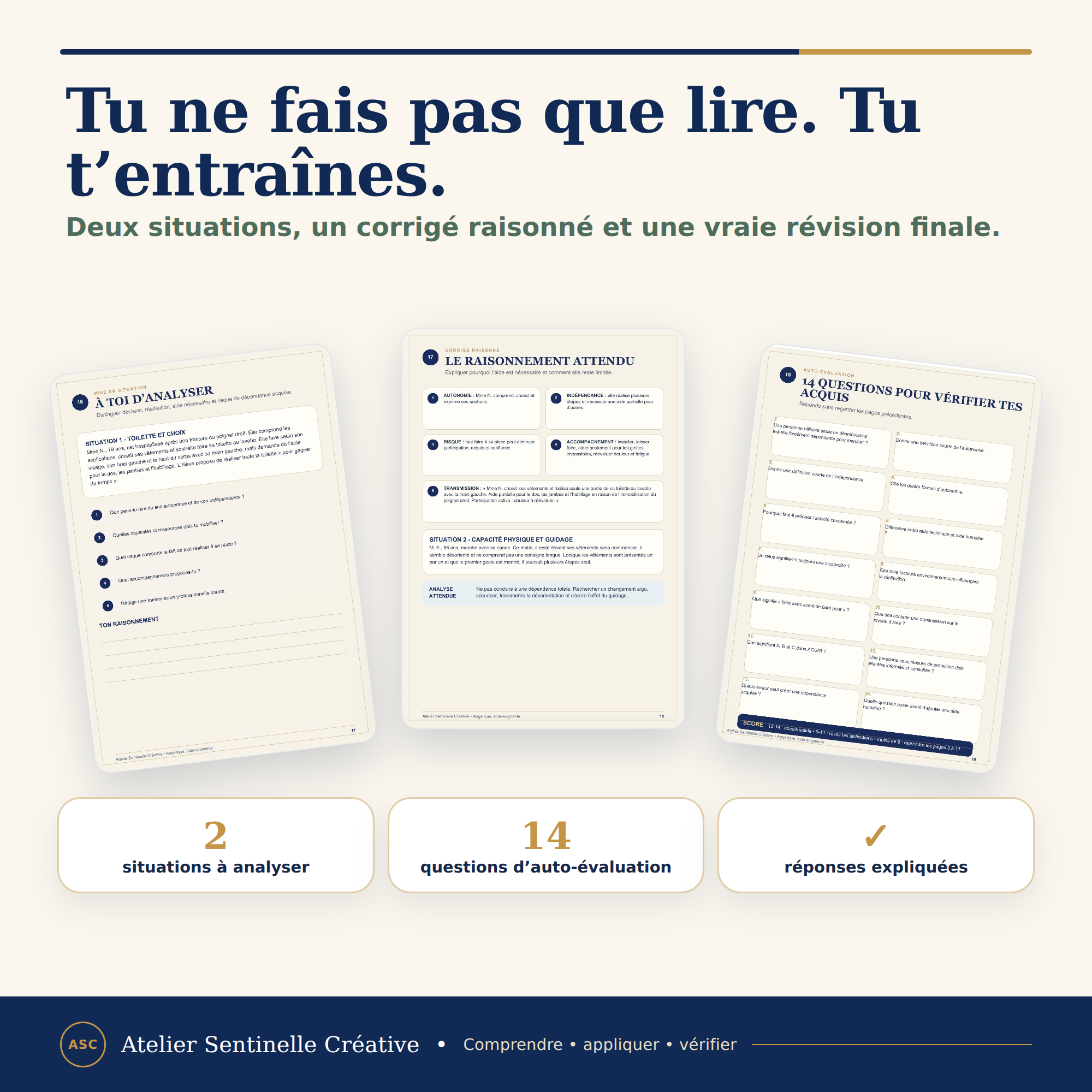 Fiche IFAS « Tu ne fais pas que lire. Tu t’entraînes » avec étapes d’analyse
