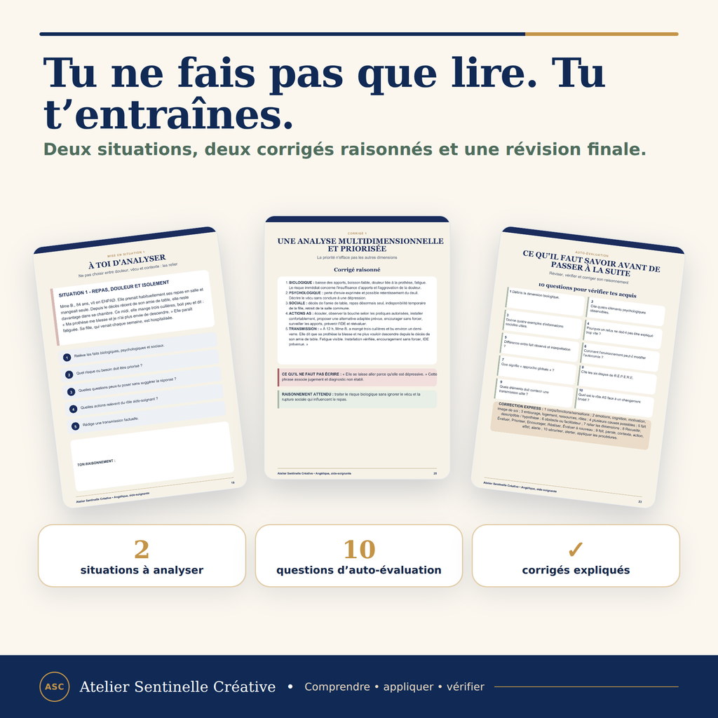 Fiche de révision IFAS avec deux situations, questions d’évaluation et corrigés