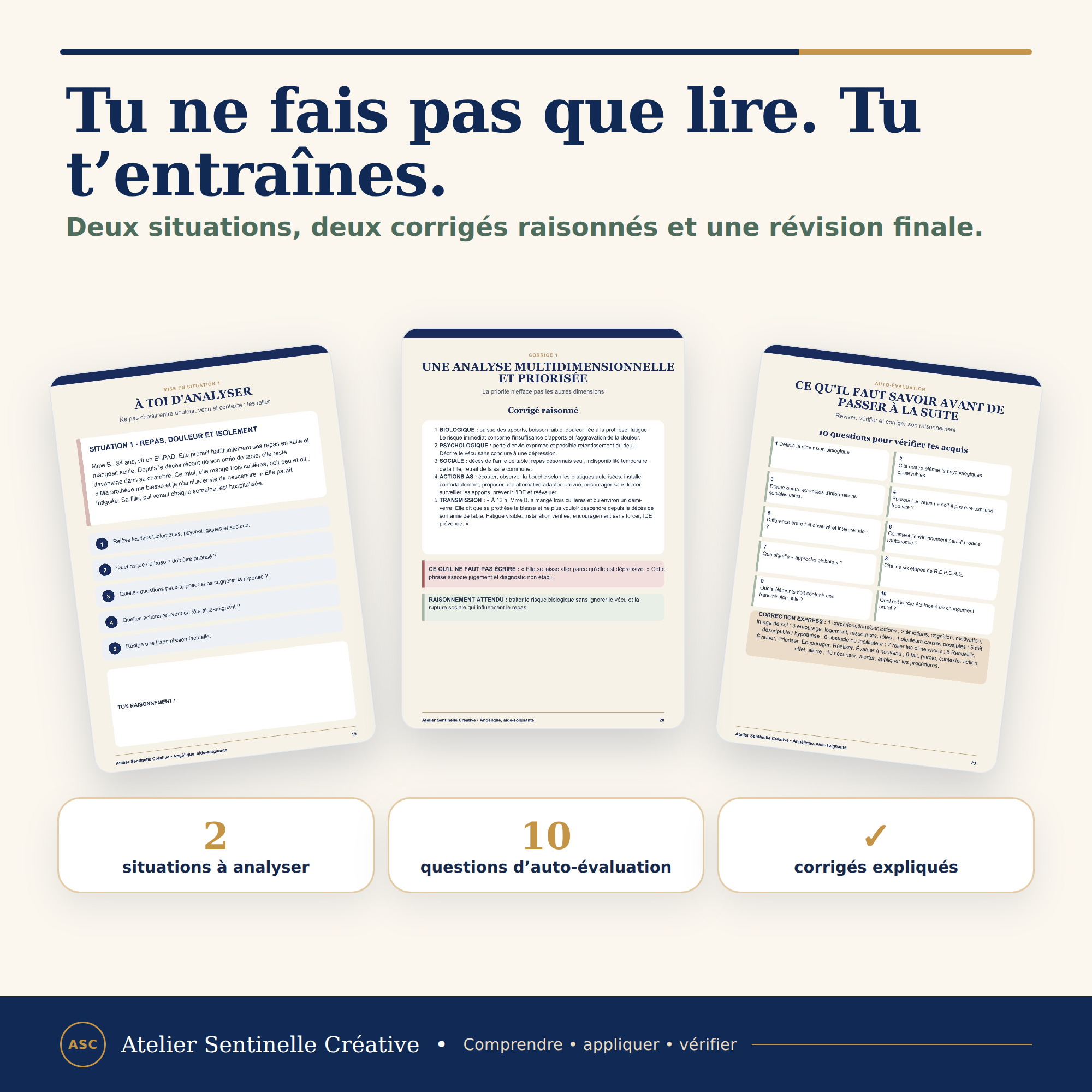 Fiche de révision IFAS avec deux situations, questions d’évaluation et corrigés