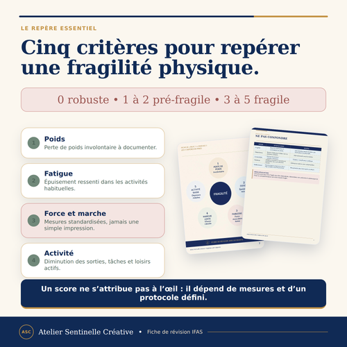 Fiche de révision IFAS « Cinq critères pour repérer une fragilité physique »