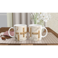 Mug en céramique blanc avec lettres style Scrabble et motif café
