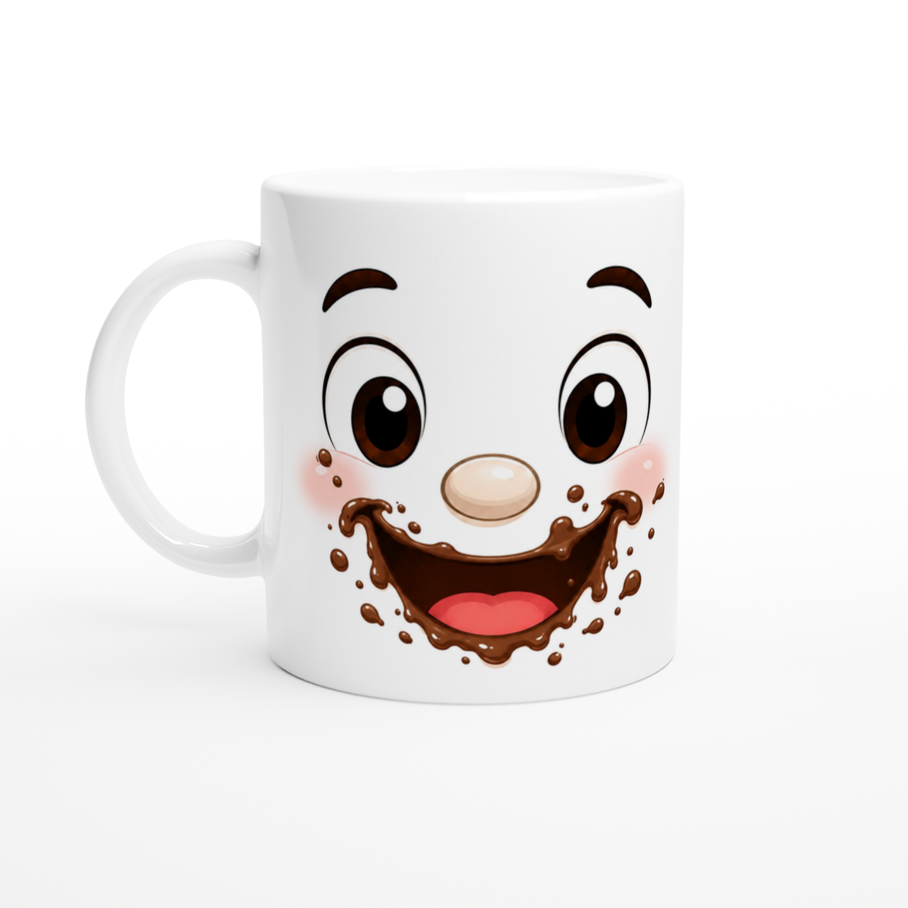 Mug Kawaii Visage Chocolat — Cadeau gourmand humour