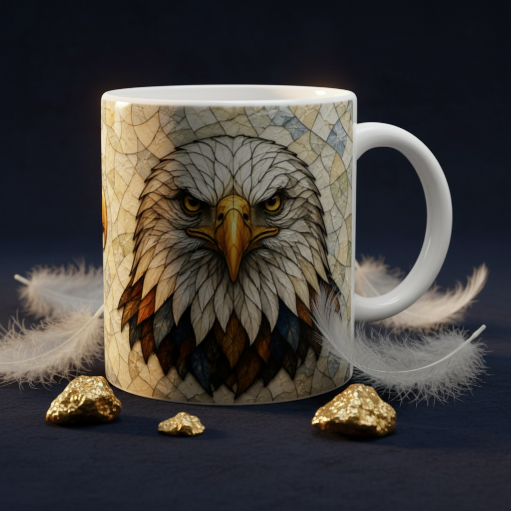 Editorial marine mug aigle de face anse droite
