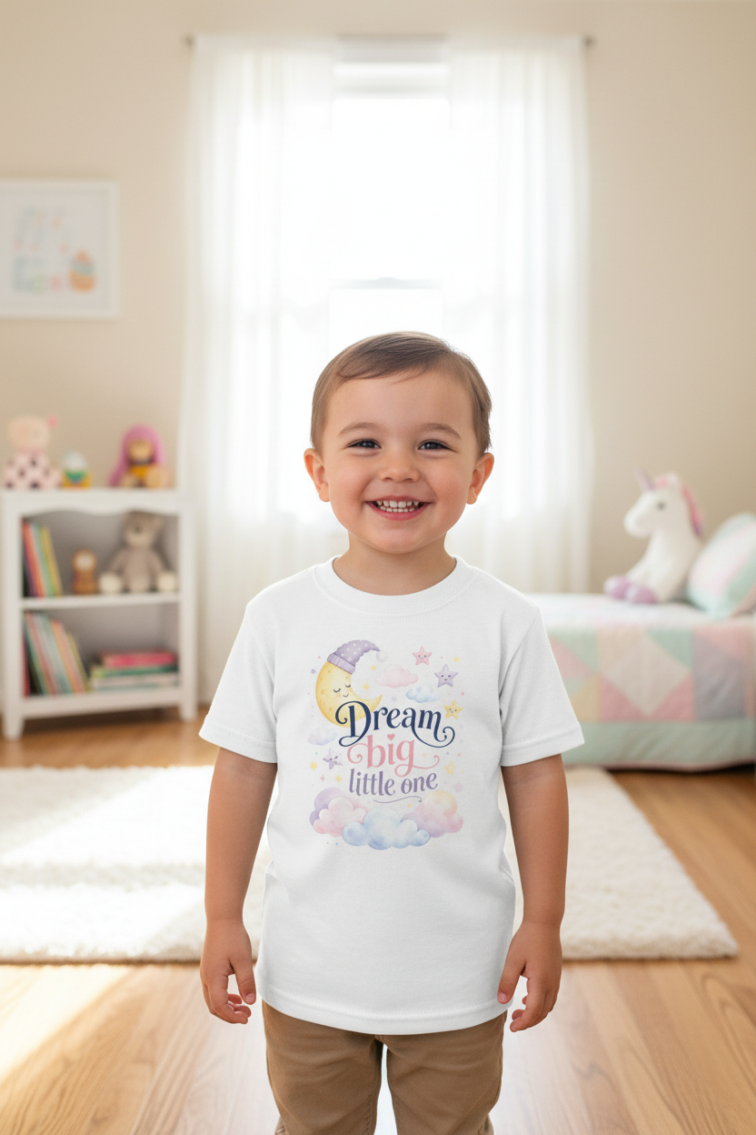 Enfant blanc de face Dream big