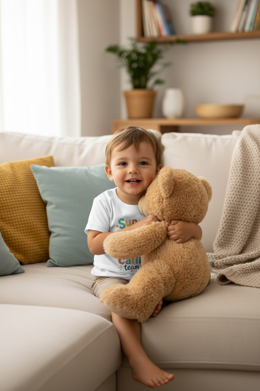Enfant blanc Super Câlin Team canapé nounours