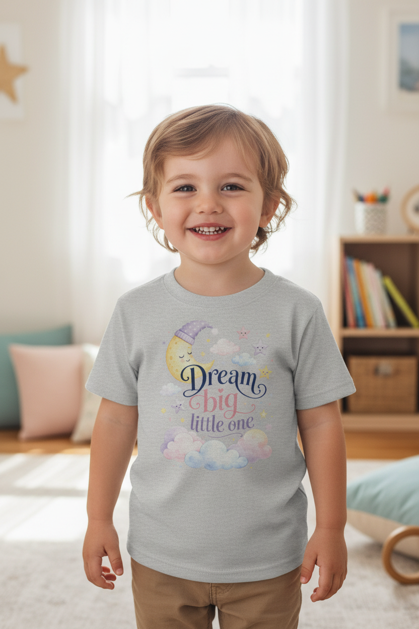Enfant gris chiné de face Dream big