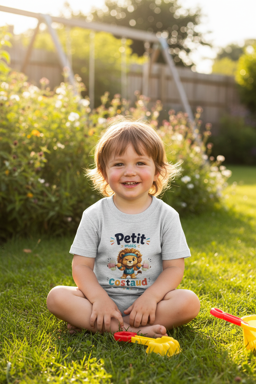Enfant gris chiné de face lifestyle