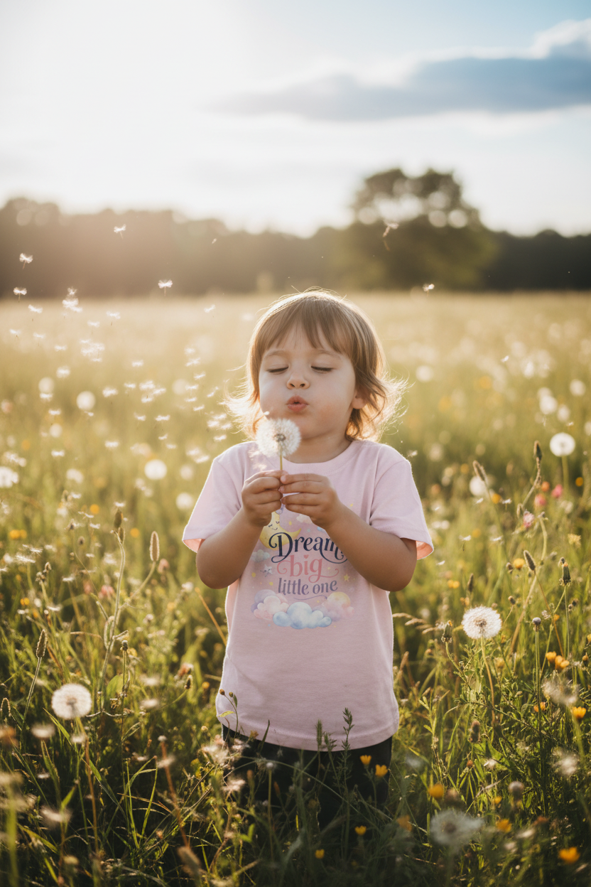 Enfant prairie rêveuse