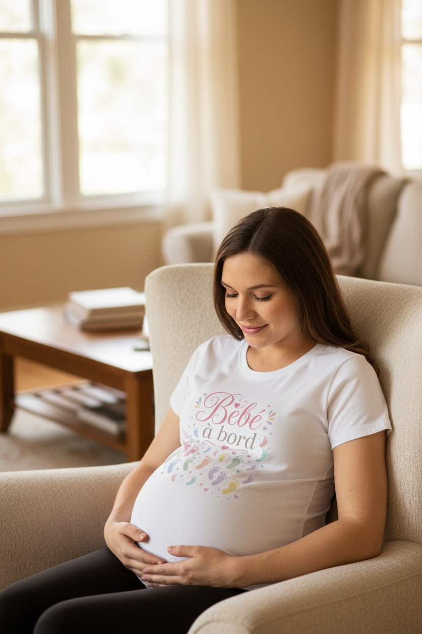 Femme enceinte fauteuil cosy