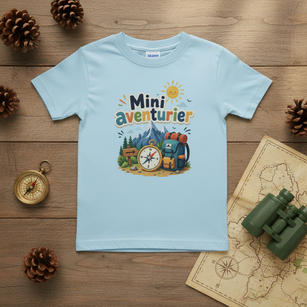 Flat lay bleu clair avec design
