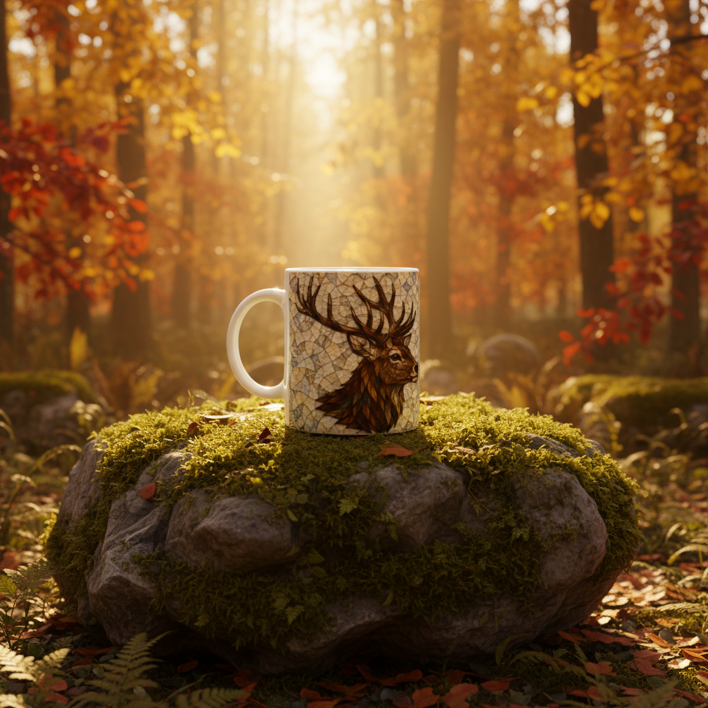 Forêt nature mug cerf de profil