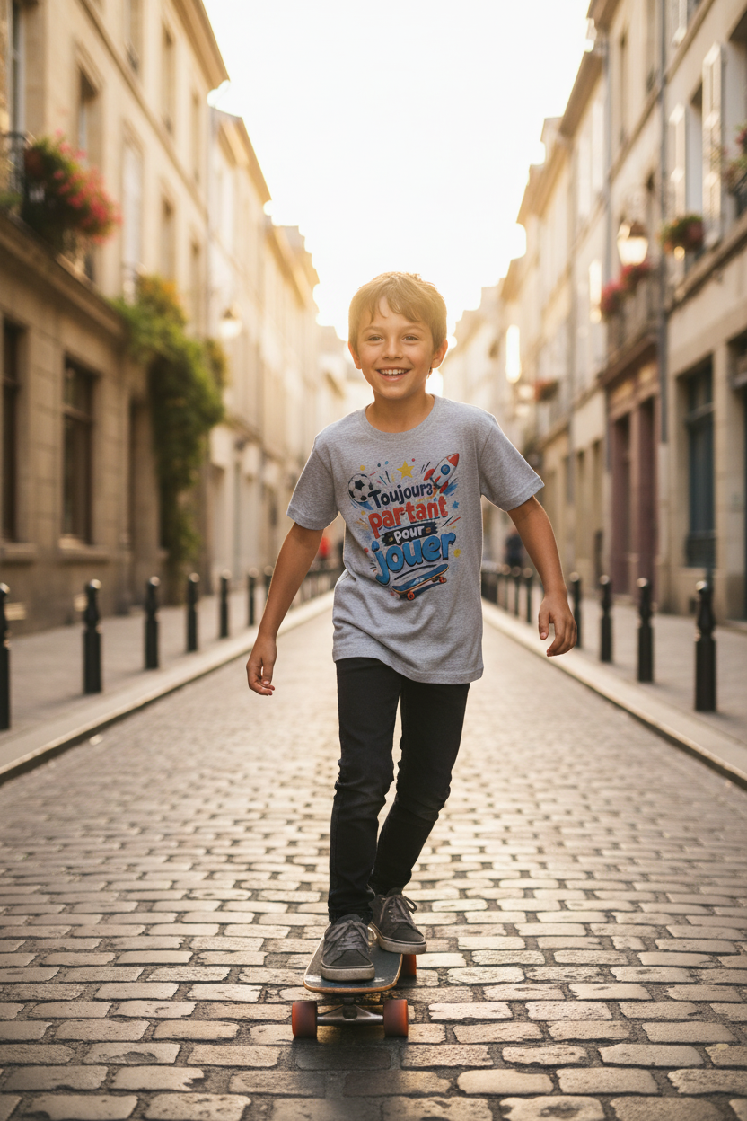 Garçon skate gris