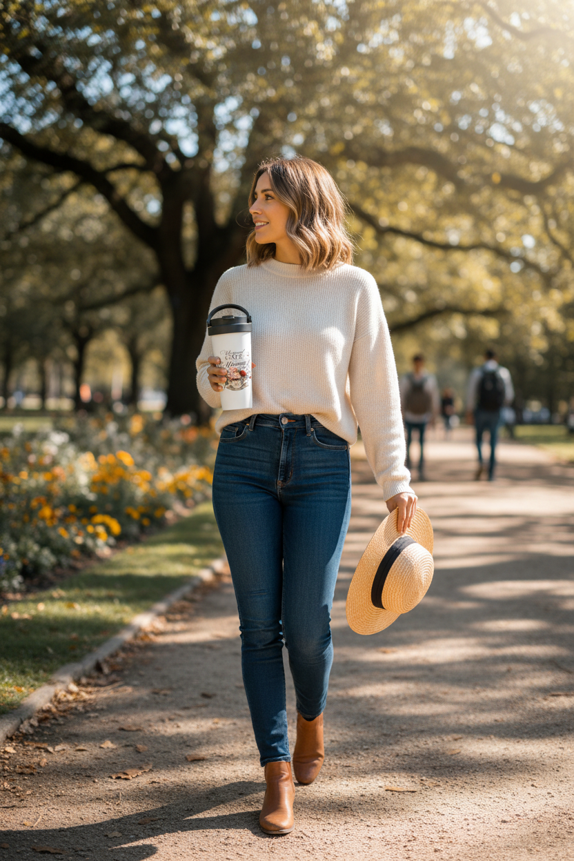 Gobelet thermos blanc à couvercle noir avec motif floral « Maman ».